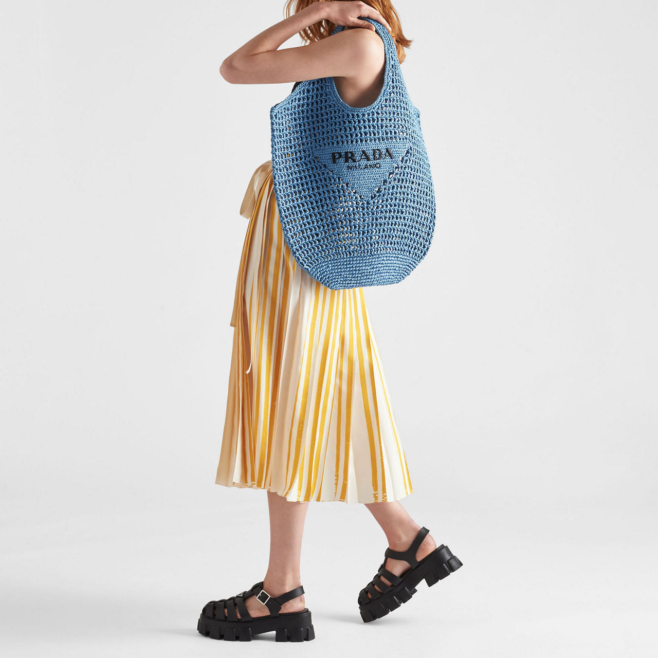 Prada Borsa Tote in Rafia – Blu