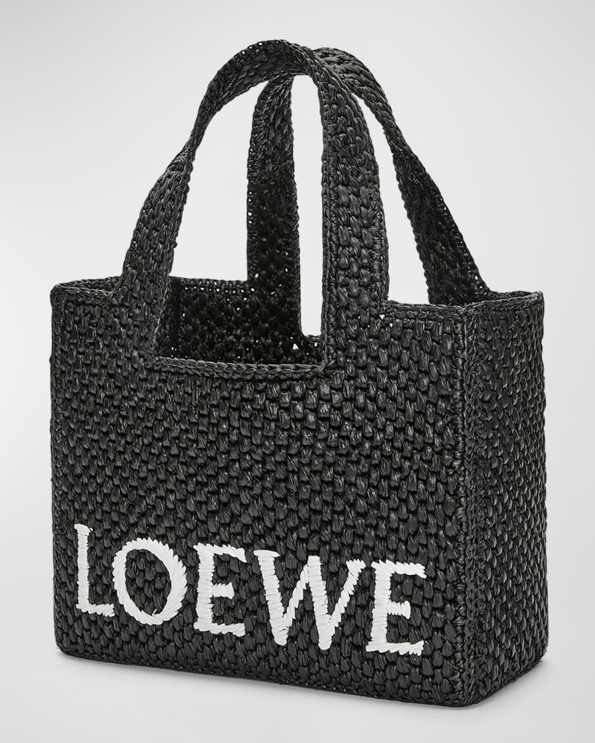 Loewe Piccola Borsa Tote Font in Rafia