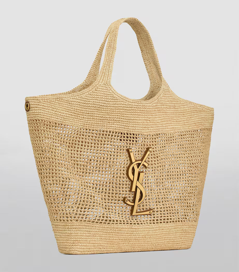 SAINT LAURENT Borsa Tote Icare in Rafia