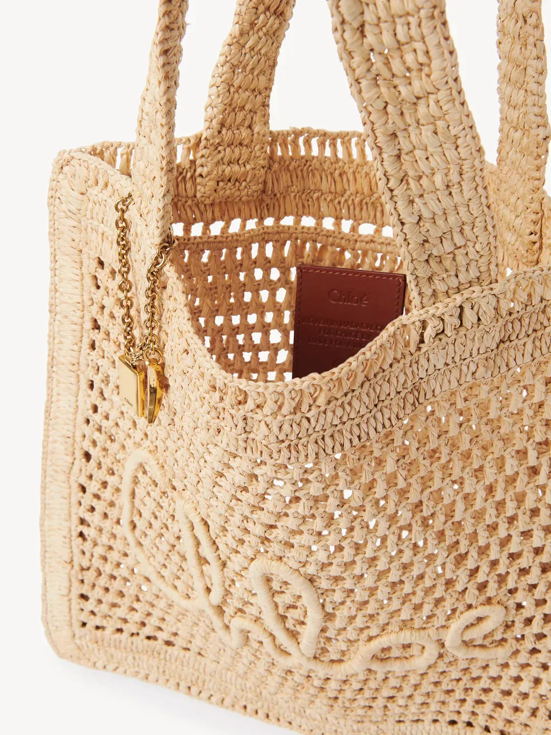 Chloé Borsa Tote Summer Banana in Rafia
