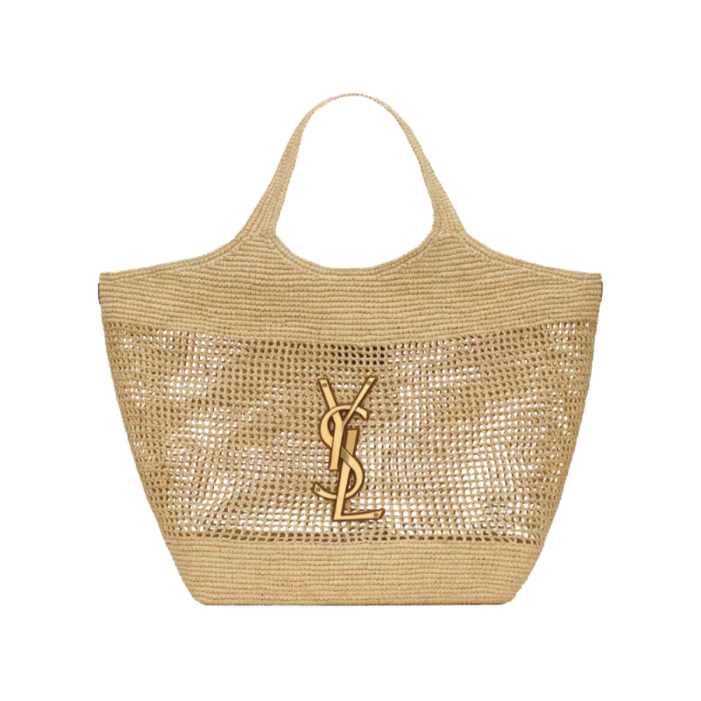 SAINT LAURENT Borsa Tote Icare in Rafia