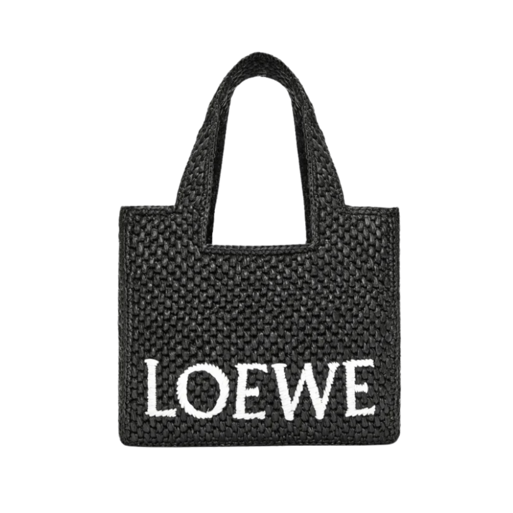 Loewe Piccola Borsa Tote Font in Rafia