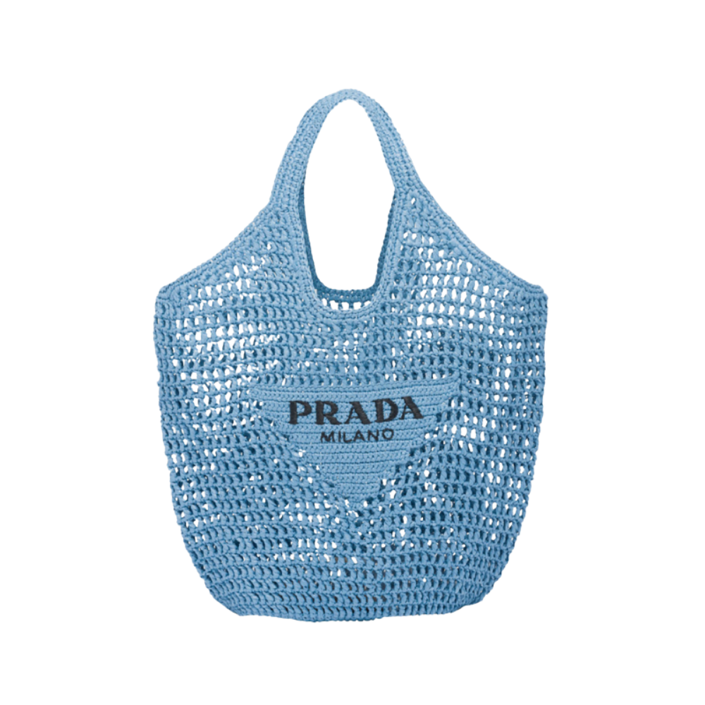 Prada Borsa Tote in Rafia – Blu