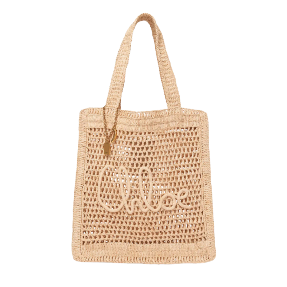 Chloé Borsa Tote Summer Banana in Rafia