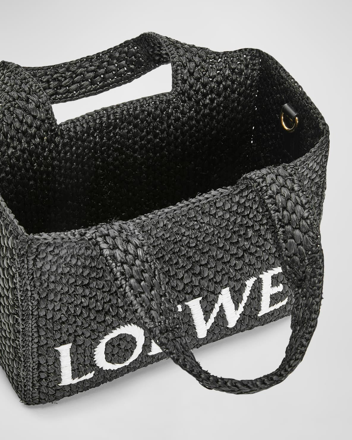 Loewe Piccola Borsa Tote Font in Rafia