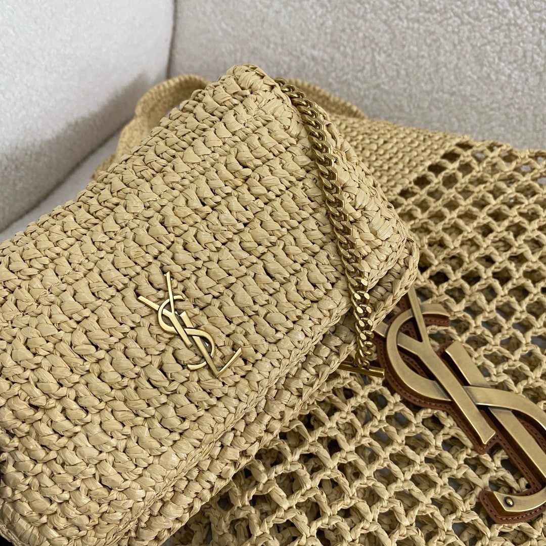 SAINT LAURENT Borsa Tote Icare in Rafia