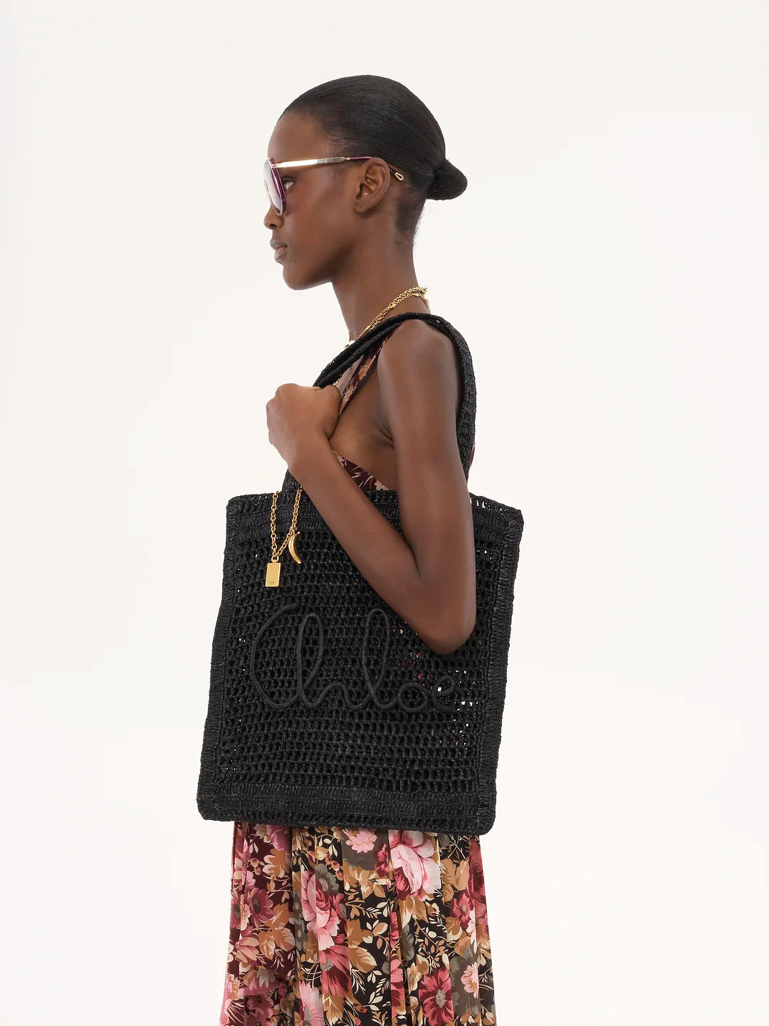 Chloé Borsa Tote Summer Banana in Rafia
